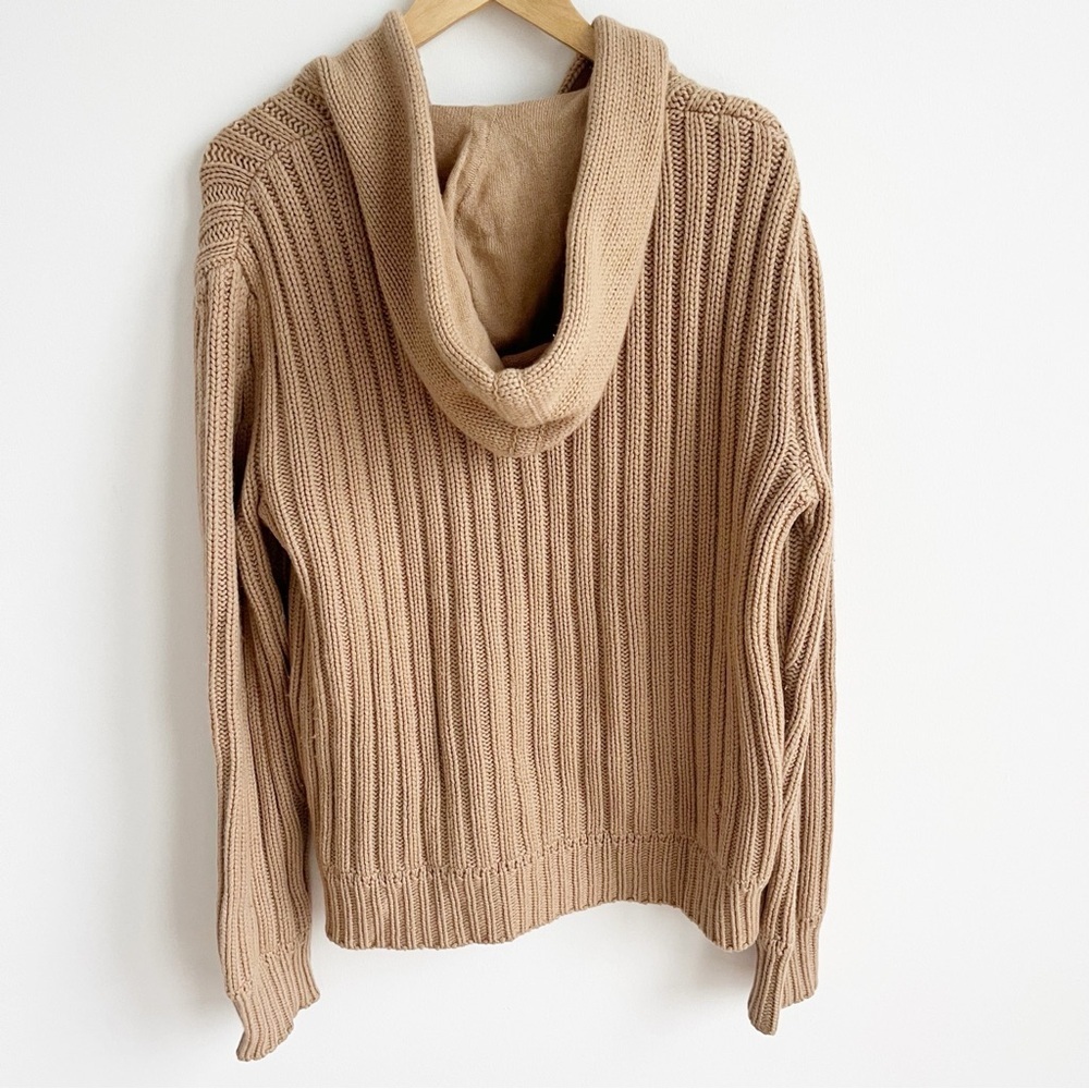adam (by Adam Lippes) Cashmere Hooded Sweater, Tan, M - Picture 3 of 9